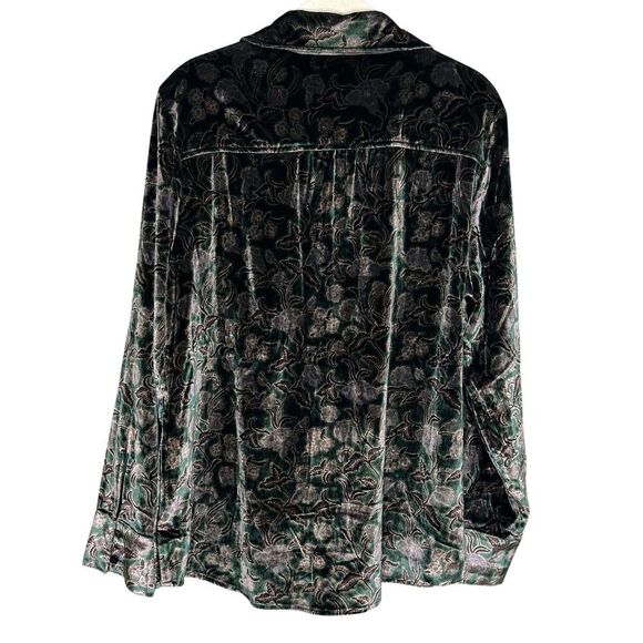 Faherty Shirt Large Stretch Silk Velvet Genevieve Shirt Pine Blossom Floral $188 - Picture 5 of 8